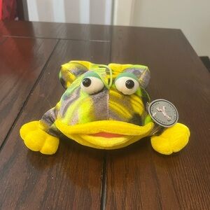 Carousel Softoys 24K Series Yellow/Green/Silver Frog Plush Stuffed Animal